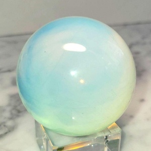Natural Opal Crystal Sphere <b>Glass</b> Base Healing Gemstone Ball Eco-Friendly Buddhist Theme Easter Home Decor Meditation Spiritual - Product Image 6