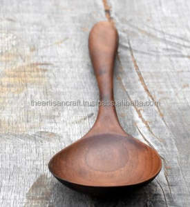 ช้อนไม้เสิร์ฟข้าวขนาดความจุ10มล. ดีไซน์แบบวอลนัทไม่เหมือนใครงานฝีมือช่างฝีมือ - Product Image 6