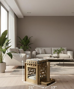 Maison pour chat moderne en bois, grande tour d'agencement intérieur pour chat, montage sans outils, mobilier pour chat en contreplaqué de bouleau avec griffoir - Product Image 3