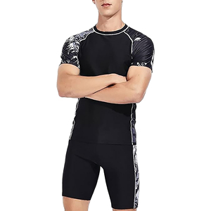Men's Casual Running Outfit Premium Cotton T-Shirt Shorts Set Soft Breathable <b>Knitted</b> Fabric Summer Sportswear Seamless Fusing - Product Image 5