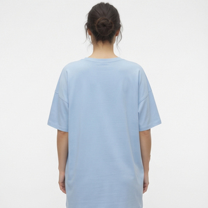 T-shirt de maternité surdimensionné pour femme, col rond long, polyester/coton, grande taille, vêtements décontractés, t-shirts de grossesse, logo personnalisé - Product Image 4