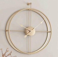 Jam Dinding Logam Analog Bulat Berkualitas Tinggi-Tanpa Suara Bertenaga Baterai Desain Modern Ukuran Besar untuk Ruang Tamu Ruang Makan Dekorasi Rumah