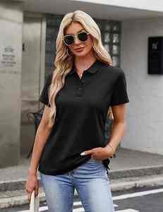 Camisetas de rugby OEM al por mayor de manga corta con cuello en V para mujer, camiseta con logotipo personalizado para damas, ropa de verano OEM - Product Image 5