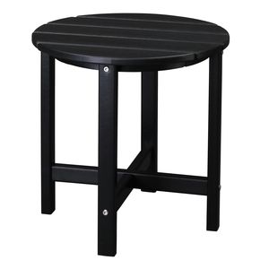 Tavolino rotondo a strato singolo 46*46*46 cm in HDPE nero per soggiorno - Product Image 1