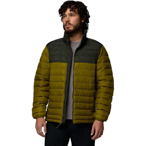 Veste polaire d'hiver pour homme, couleur olive, col montant, fermeture éclair, coupe-vent, décontractée, coupe standard, longueur normale - Product Image 1