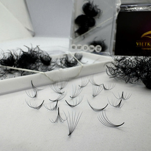 Pestañas Postizas Hechas a Mano de Alta Calidad, PBT D Curl, para Volumen, Banda Transparente, 500 Fans, Base Puntiaguda, Marca Privada - Product Image 2