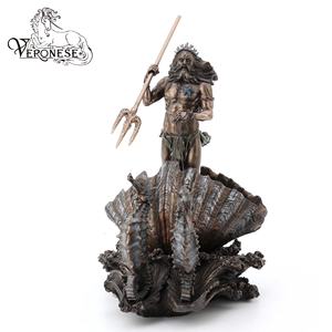 DISEÑO VERONESE - POSEIDÓN CON HIPPOCAMPUS - ARTESANÍA DE RESINA DE DECORACIÓN PARA EL HOGAR PINTADA A MANO DE LUJO - Product Image 2