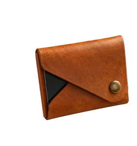 Porte-cartes et porte-monnaie vintage en cuir véritable artisanal Artha WT23c, motif bonbon, fermeture ouverte, doublure en polyester, unisexe - Product Image 2