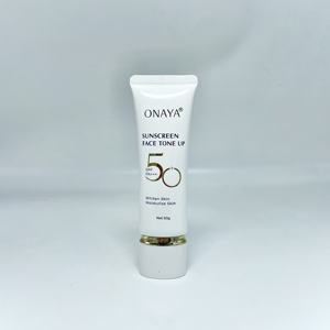 Export Quality Gold Plated Screw Cap Hot Stamping Silk Printing Unique White PE Plastic Tube Packaging Cosmetics <b>Sunscreen</b> Cream - Product Image 3