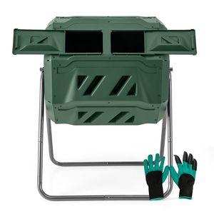 Compostiera Rotante a 360 Gradi con 2 Porte Scorrevoli per Aereazione del Compost e Decomposizione Efficiente - Product Image 4