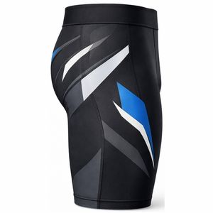 Shorts de compression unisexes bleu/noir de qualité supérieure - Product Image 3