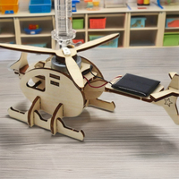 DEYI Kit DIY Système Solaire Jouet, Projets Scientifiques Scolaires Éducatifs en Bois à Assembler, Véhicule Électrique et Avion pour 5-7 Ans