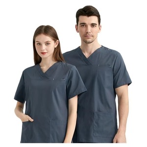Tenues médicales 2026 pour femmes et hommes, uniformes d'hôpital à manches longues, en tissu tricoté Spandex/Polyester, détection d'aiguilles, coupe courte - Product Image 5