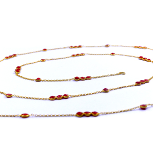 Collar de Rosario con Cuentas de Coral Chapado en Oro, Joyería Religiosa Cristiana para Oración, Diseño Unisex con Cadena de Aleación y Cuentas - Product Image 5