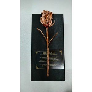 Rosa eterna de lujo con baño de oro de 24k, hecha a mano, con tallo largo, en caja de regalo premium y certificado de autenticidad, para decoración de aniversario. - Product Image 4