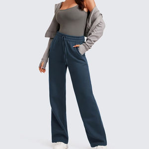High Quality Solid High-waisted Slim <b>Women's</b> Casual <b>Trouser</b> with Pocket Ladies Long Casual <b>Baggy</b> <b>Trouser</b> Casual OEM Service - Product Image 4