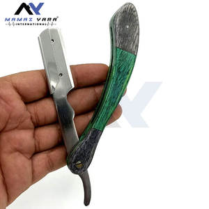 Navajas de afeitar de barbería de hoja única con mango de madera y hoja de acero inoxidable, con bloqueo de seguridad, para el cuidado personal, con logotipo personalizado y empaque personalizado - Product Image 6