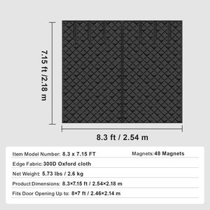 Kit de Aislamiento Magnético para Puerta de Garaje de Invierno, 8x7 Pies, Tela Oxford 300D, Cortina Térmica para Garajes - Product Image 5