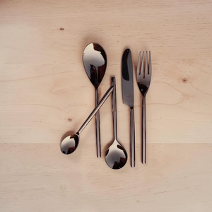 Minimalist Rose <b>Gold</b> Plated Cutlery Set Mirror Finish Long Handle Durable Metal <b>Spoon</b> Fork Knife Dinnerware - Product Image 6