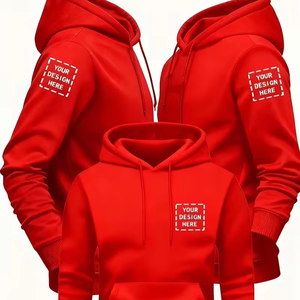Customizable Men's 100% Cotton Fleece 500g Oversized Pullover Hoodie Personalized Photo/Text Front <b>Back</b> Design Sweatshirt - Product Image 1