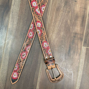 Hot Sale Business Customized Fashionable Hand Tooled Cowhide <b>Leather</b> <b>Belt</b> for Men & Women Adjustable Cow Genuine <b>Leather</b> <b>Belts</b> - Product Image 5