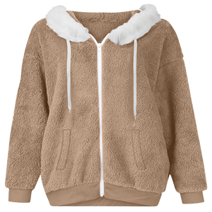 Sweat-shirt à capuche en polaire Sherpa pour hommes et femmes, personnalisé, doux, chaud, hiver, fermeture éclair, décontracté, streetwear, mode, fabrication usine - Product Image 6