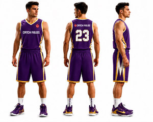 Wholesale Manufacturer V-<b>Neck</b> <b>Light</b> Wight Basketball Shirt & Shorts Set Sublimated Printing Uniform Breathable 100% Polyester - Product Image 1