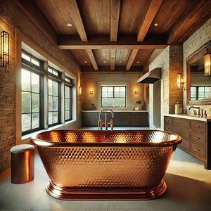 Bañera de Lujo de Latón de Grado Hotelero, Bañera Independiente de Metal Sólido para Villa, Spa en Casa y Diseño Interior de Baño Premium - Product Image 3