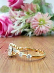 Bague de fiançailles et de mariage de luxe personnalisable en or massif 14 carats pour femme, avec diamant de laboratoire brillant de 1,5 carat, couleur D, pureté VS, certifié IGI - Product Image 2