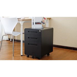 Mobiletto Portadocumenti a 3 Cassetti, Versatile per Archiviazione di Documenti Legali/Lettera/A4, Stile Semplice per Ufficio con Design a 5 Ruote - Product Image 4