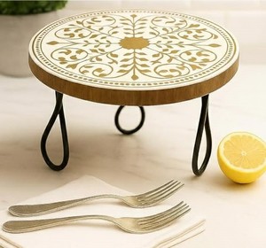 Decorative MOP Inlay <b>Cake</b> <b>Stand</b> Natural Shell Dessert Chocolate Display <b>Stand</b> Pedestal Cupcake <b>Stand</b> Wedding Table Centerpiece - Product Image 4