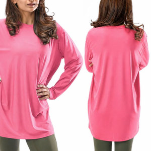 Venta de Fábrica: Ropa de Gimnasio para Mujer, Fabricante, Diseño Personalizado con Corte Inferior Holgado, Camiseta de Manga Larga Transpirable de Talla Grande - Product Image 3