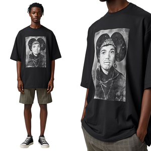 T-shirt en coton pour homme, imprimé numérique surdimensionné, style hip-hop streetwear, décontracté, vintage, manches courtes, été - Product Image 1