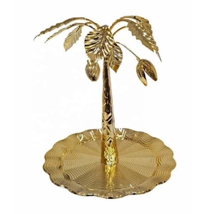 Support à bijoux en métal de haute qualité en forme de cocotier, porte-bijoux et plat à bibelots pour commode, cadeaux de Noël, d'anniversaire et de mariage - Product Image 1