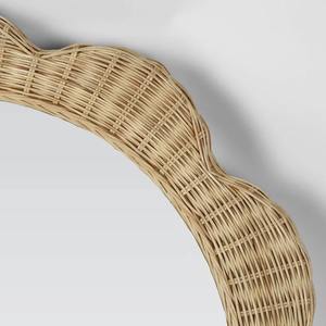 Espejo de Pared Redondo de Ratán con Borde Floral, Marco Tejido a Mano Natural, Decoración para el Hogar, Venta al Por Mayor, Proveedor Sostenible - Product Image 2