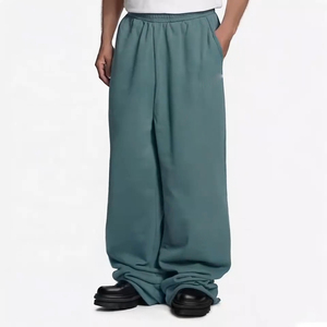 Pantalon de survêtement décontracté pour homme, coupe ample et large, avec cordon de serrage, style streetwear, en coton épais brodé - Product Image 4