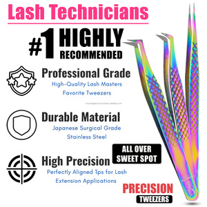 Most Popular 90-degree eyelash extension Tweezers eyelash extension supplies volume lash Tweezers with 15mm Stainless Steel - Product Image 3