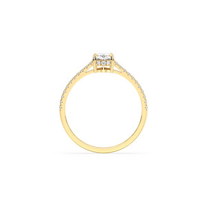 Bague Halo Dissimulée en Diamant de Laboratoire HPHT CVD Certifié IGI en Or Jaune 14K, Prix de Gros Usine REYES, Bijoux de Luxe - Product Image 5