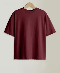 Minimalist Mens Oversized T Shirt Clean <b>Aesthetic</b> Drop Shoulder Baggy Fit Tee High Quality Cotton Blank <b>Top</b> - Product Image 5