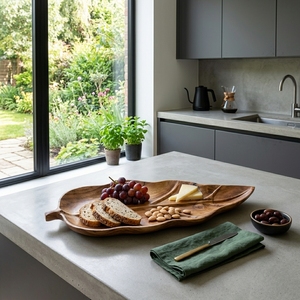 Petit bol de service en bois de teck massif de qualité alimentaire, plateau en bois naturel fait main, accessoire de cuisine, ensemble de présentation pour articles quotidiens - Product Image 3