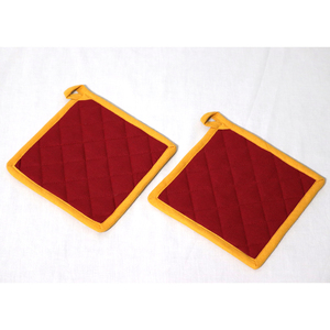 Porta ollas de algodón ecológico de color sólido al por mayor en India, apto para horno y lavavajillas, diseño moderno. - Product Image 4