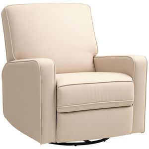Poltrona Reclinabile Manuale Beige con Cuscino Spesso, Tessuto Traspirante, Meccanismo di Azionamento a Distanza per Adulti in Soggiorno - Product Image 2