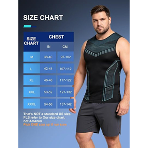 <b>Men</b> Sporty Body Shaper Slimming Tank Top 100% Polyester Seamless Compression Fitness Workout Gym Abdomen <b>Corset</b> Chest Binder - Product Image 6