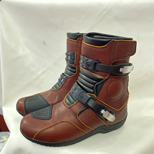 Tan Leather Motorbike Racing Shoes Motocross Biker <b>Boots</b> Original Leather - Product Image 1