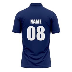 Camiseta de Fútbol Sublimada Personalizada para Hombre, Manga Corta, Cuello Redondo, Absorbe la Humedad, Ajustada, con Nombre del Equipo Impreso, Diseño Azul, Blanco y Amarillo - Product Image 2