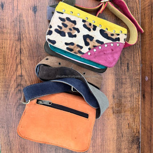 Riñoneras de cuero genuino de piel con estampado de animales hechas a mano Real para mujer, bolsas de bolsillo de cadera ajustables con estilo Vintage occidental para Festival - Product Image 5