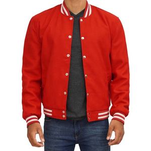 Blousons universitaires en laine pour hommes, très tendance, avec col montant et logo frontal, pour joueurs de baseball universitaires - Product Image 2