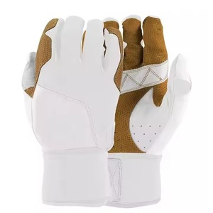 Gants de frappeur de baseball professionnels en cuir pleine fleur, personnalisables, pour droitier, avec fermeture Velcro – Équipement sportif d'extérieur le plus vendu - Product Image 5