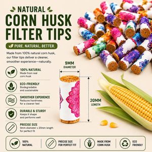 LIPTIPS Filtros de Paja de Maíz Naturales, Ecológicos y Biodegradables para Fumar Cigarros |   Blanco con Multicolor | Tamaño 9x20m - Product Image 6