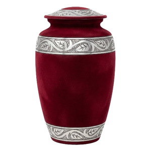 โกศบรรจุอัฐิสำหรับผู้ใหญ่ทำจากอะลูมิเนียม พร้อมแถบสลักลาย ขัดเงาสีเงิน และเคลือบสีฟ้า สำหรับบรรจุอัฐิมนุษย์ - Product Image 5